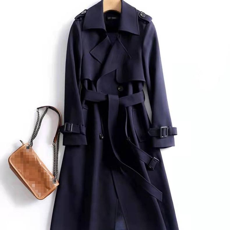 Women's Clothing Popular over the knee British style small size new coat windbreaker women's mid length coat spring and autumn Korean version_voghion.com