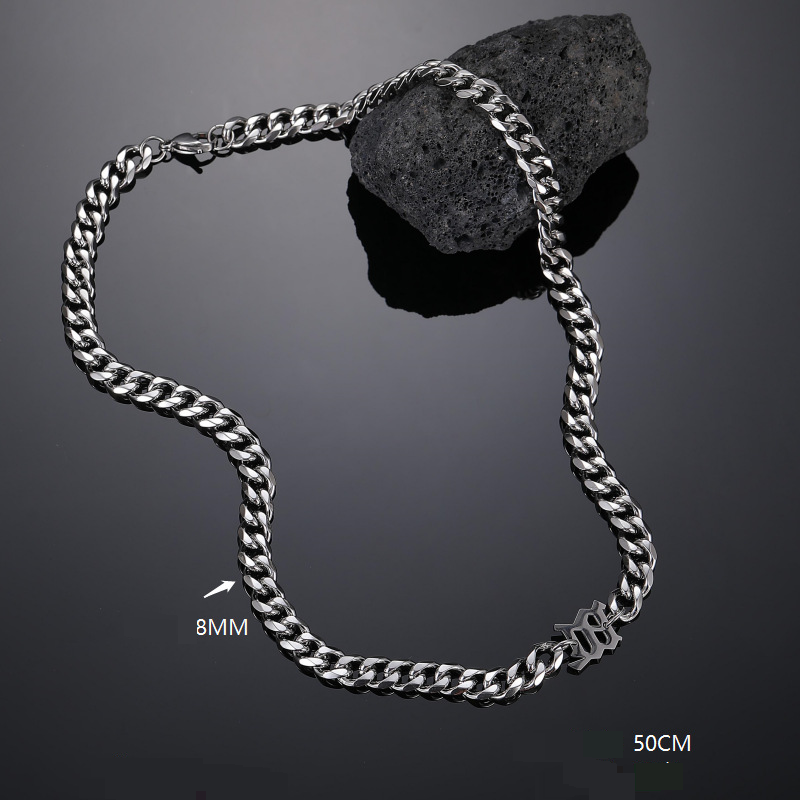 Ins Hip Hop Schmuck Design Titan Stahl Perle Halskette Edelstahl Pullover Kette Weibliche High-End-Halskette_voghion.com