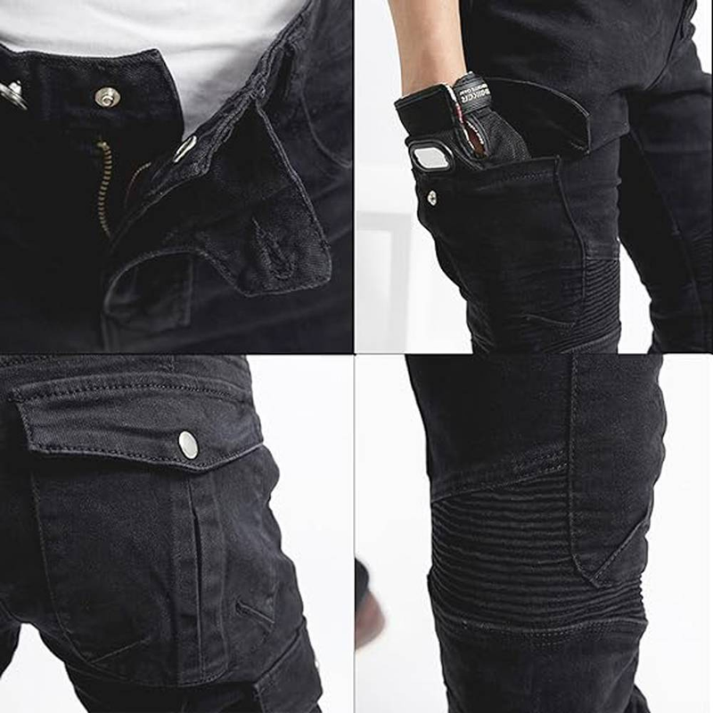 Motorcycle Riding Pants Motorcycle Jeans Slim Fit With CE Knee Hip Removable Protector Women's Armor_voghion.com