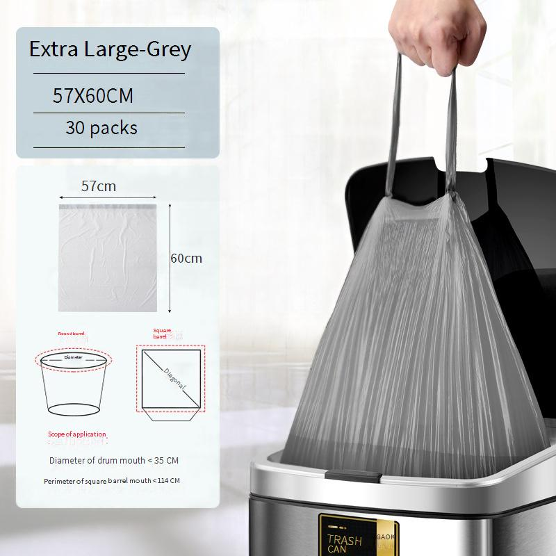Gaok Household Thickened Drawstring Σακούλα σκουπιδιών Αυτόματο Κλείσιμο Μεγάλου Μεγέθους Κορδόνι Κουζίνας Πλαστική Τσάντα Διπλής Όψης 2,4 Μεταξωτό_voghion.com