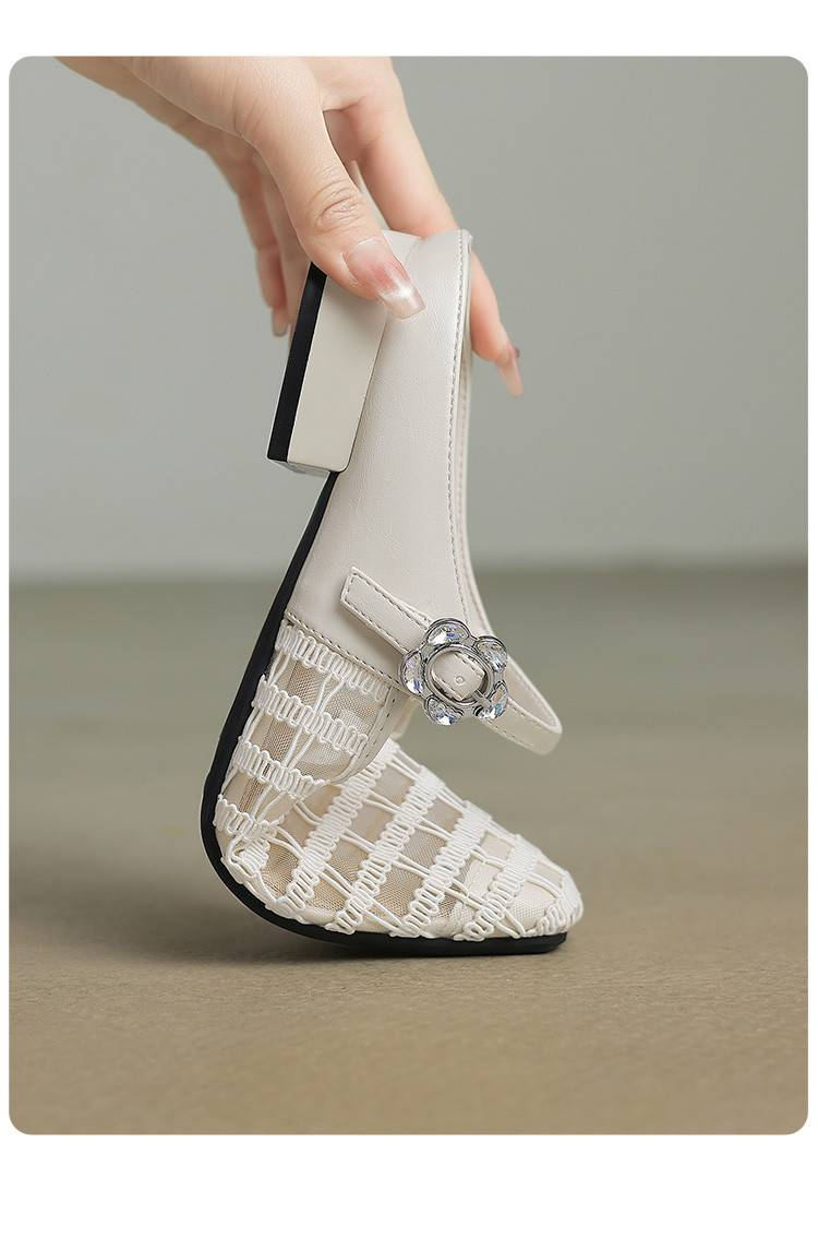 Cameido Schlichte und alltägliche Mesh-Freizeitschuhe mit quadratischer Zehenpartie für Damen_voghion.com