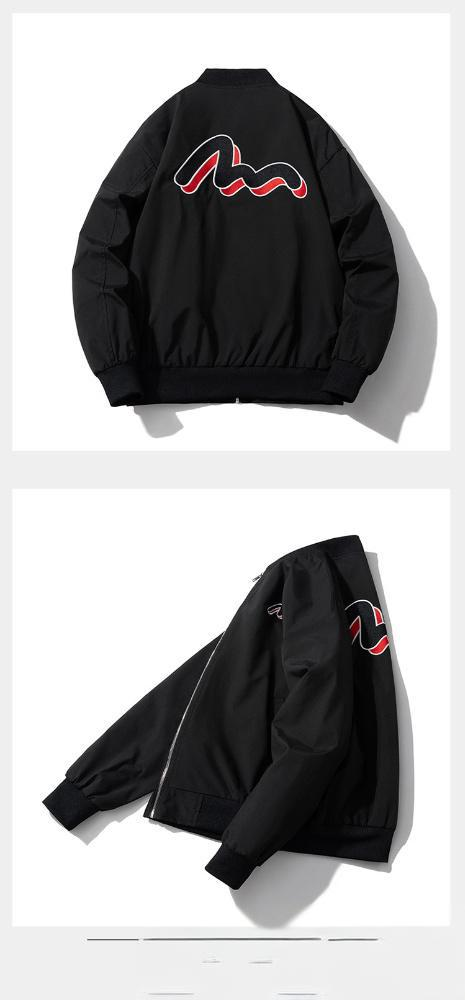 Giacca da baseball larga ricamata da uomo, giacca da baseball vintage ricamata - giacca a vento unisex elegante e ampia per abbigliamento casual_voghion.com