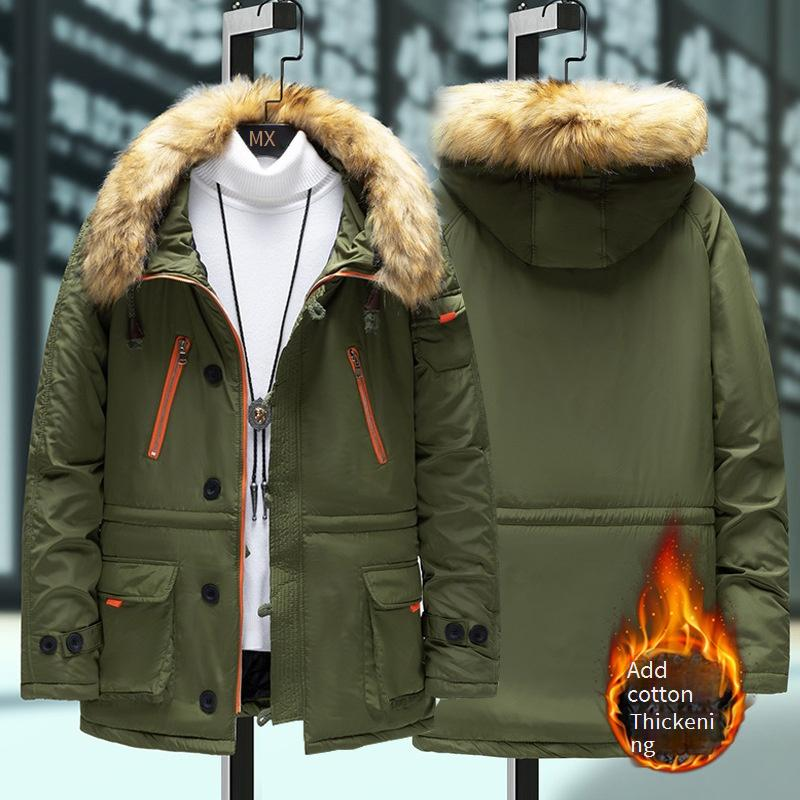 Men's Winter Hooded Jacket - Long Casual Coat With Multiple Pockets, Polyester Filled, Slim Fit For Teens & Young Adults_voghion.com