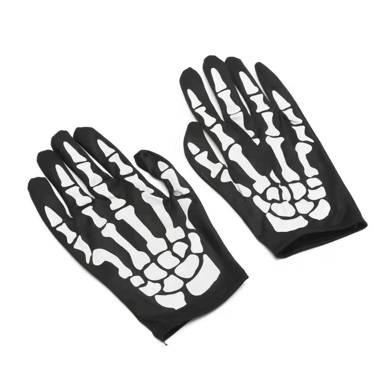Halloween Party Death Black Cape Skull Tenderness Gloves Halloween Costume Props Set_voghion.com