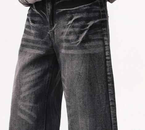 Herren-Streetwear-Jeans aus Denim – Relaxed Straight-Leg-Hose in verwaschenem Blau und Schwarz-Grau (S-3XL)_voghion.com