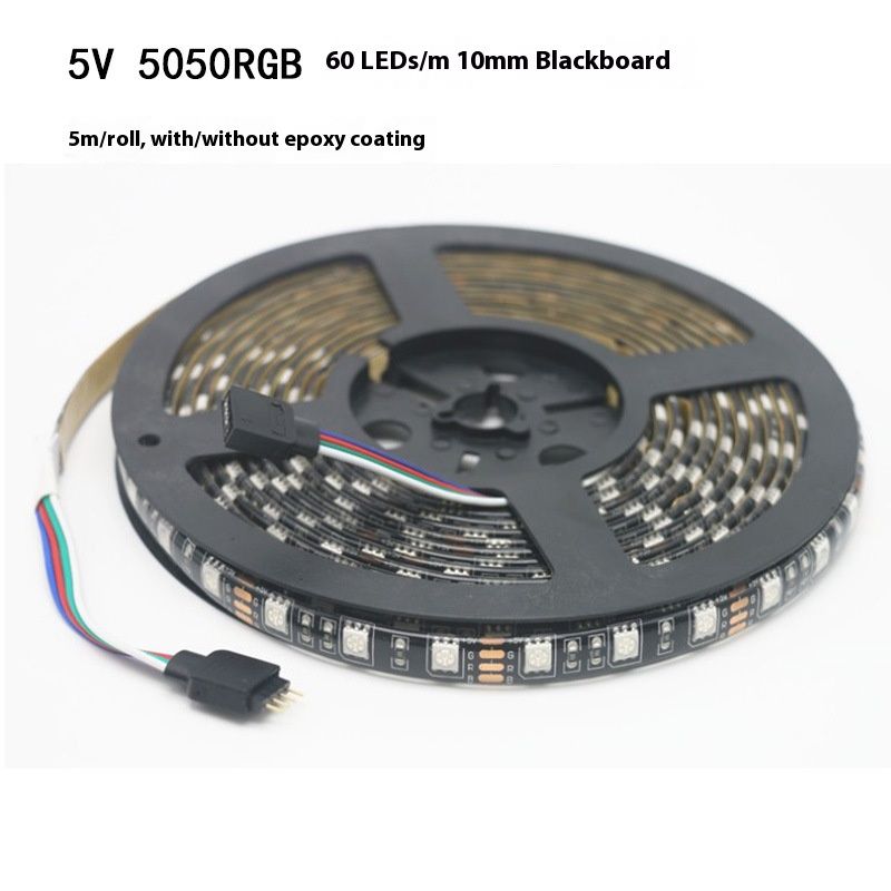 Tira de luces LED RGB de 5 V - SMD 5050, 60 LED/m, aplicación Bluetooth y control remoto, alimentación por USB, resistente al agua IP65, luz flexible_voghion.com