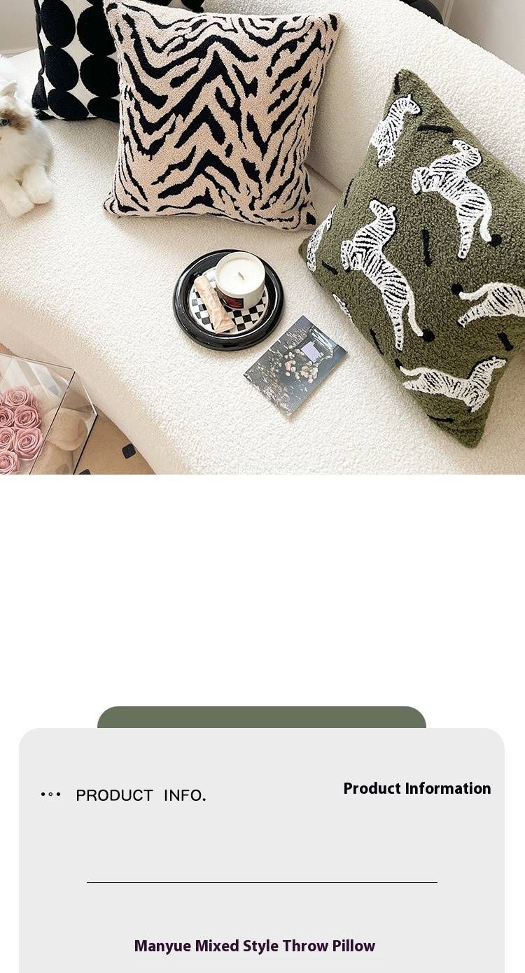 Fodera per cuscino di lusso in velluto Teddy - Fodera per cuscino con stampa zebra e tigre 45x45 cm (stili multipli)_voghion.com