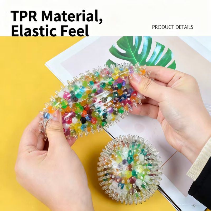 Stress Relief Ball 6.0 Burr Ball Fidget Squeeze Toy, TPR Soft Rubber Grape Squeeze Ball Anti-Anxiety Toy_voghion.com