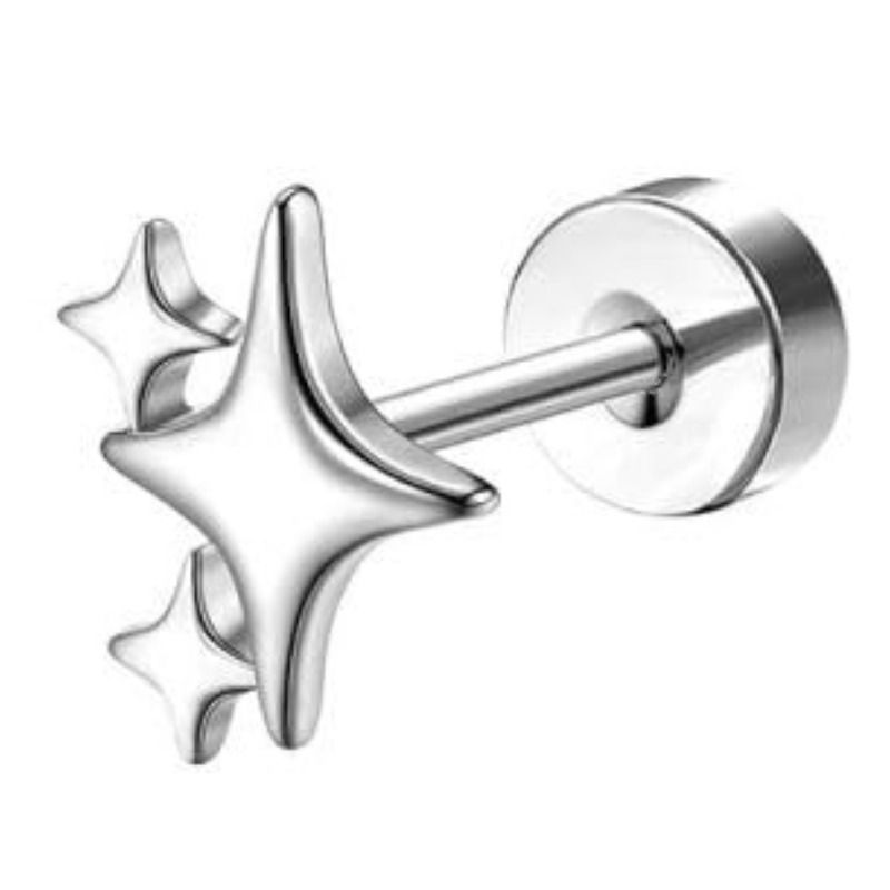 1 paio di orecchini per orecchie sensibili, in acciaio chirurgico inossidabile, per donne, delicati orecchini a perno con parte posteriore piatta e cartilagine._voghion.com