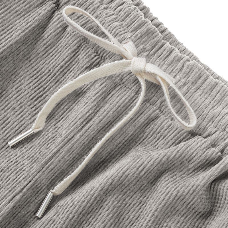 Men's Heavyweight Corduroy Work Pants – Vintage Casual Straight-Leg Trousers With Utility Pockets– Relaxed Fit For Urban Commuting_voghion.com