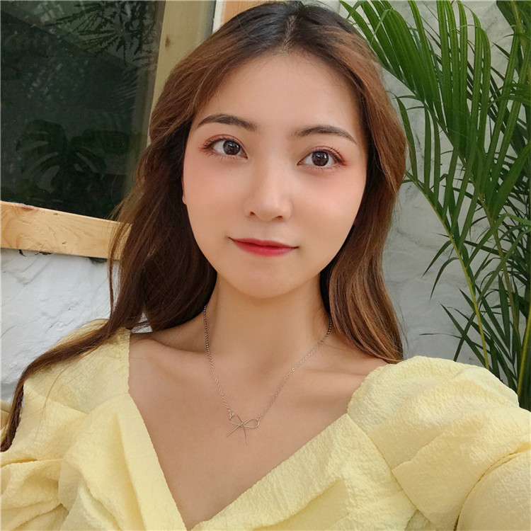 Collana con ciondolo a fiocco in argento Sterling VENUS da donna, raffinata moda, gioielli coordinati, accessori per collane_voghion.com