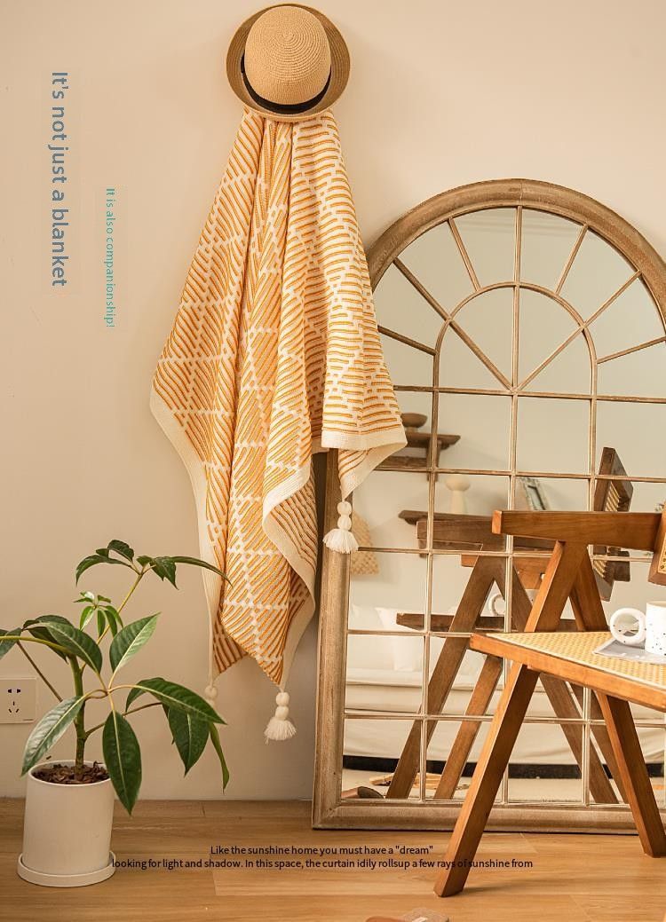 Nordic INS Style Knitted Bedside Towel Homestay Internet Celebrity Sofa Air Conditioning Baby Blanket_voghion.com