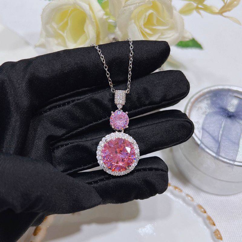 Damesaccessoires Temperament Sieradenset Dubbele diamanten kettingset_voghion.com