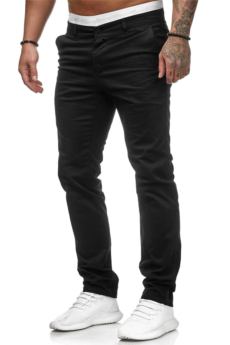 Pure Color Men's Casual Trousers Slim Fit Pants For Men Cargo Pants Clothing Style Long Trousers And Versatile 2023 Pant_voghion.com