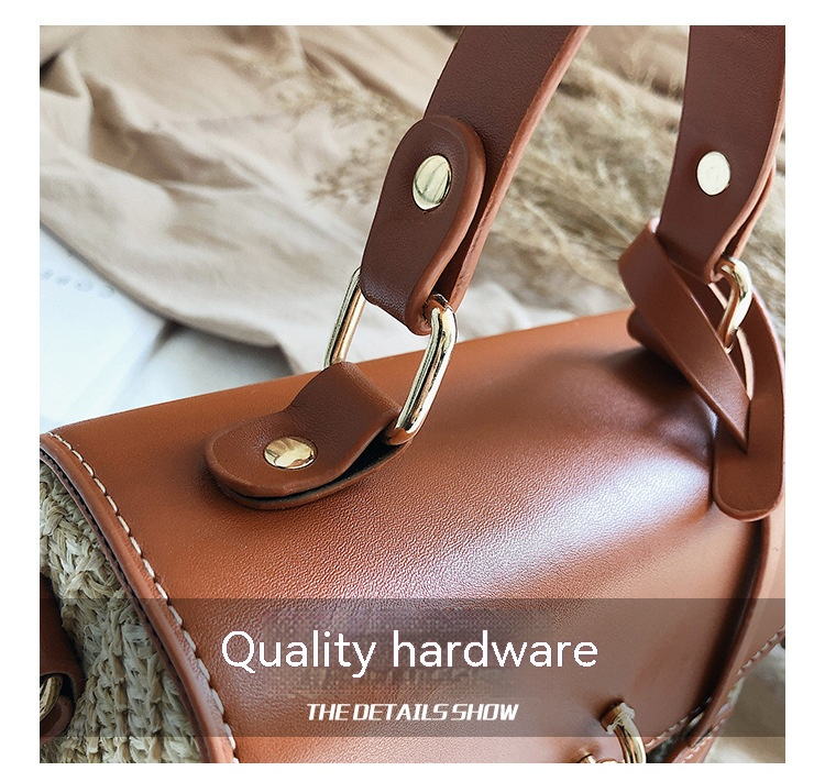 New Women's Bag Korean Fashion Lock Straw Bag Casual Handheld Small Square Bag Woman_voghion.com