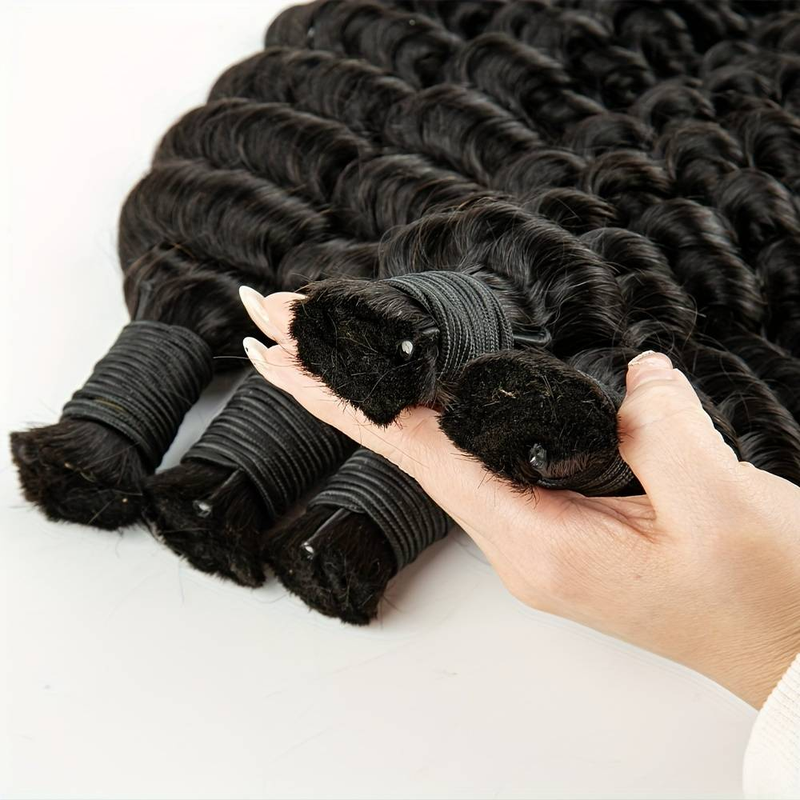 Capelli veri 100% capelli umani capelli ricci profondi confezione da 2 pezzi totale 100 g 50 g/pz_voghion.com