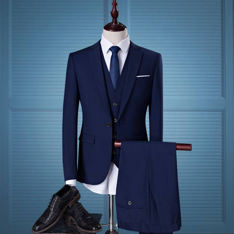Terno masculino slim fit de três peças - Terno casual para casamento para noivo e padrinho - Terno formal_voghion.com