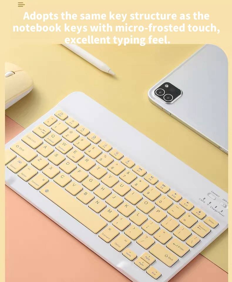Bluetooth billentyűzet iPad tablet mobiltelefon univerzális színes fekete-fehér mini billentyűzet világítás hordozható egérkészlet 10 hüvelykes_voghion.com