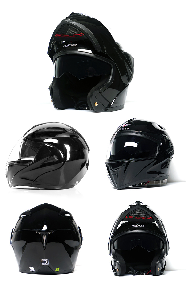 Casco con visera de doble lente DOT para vehículo eléctrico_voghion.com