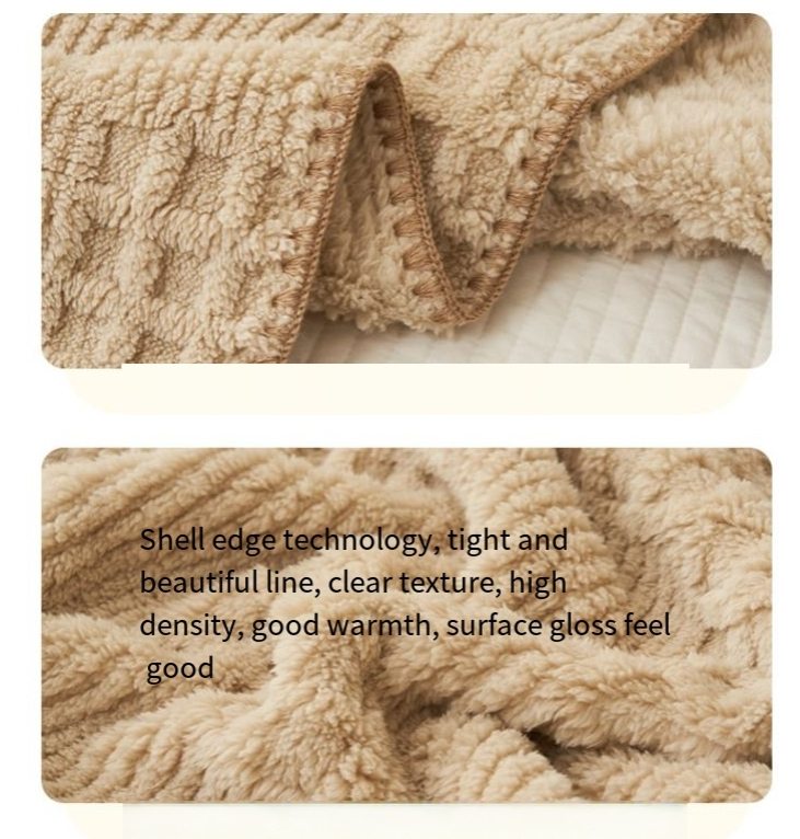 Coperta in velluto di flanella color latte waffle, coperta per la pausa pranzo, copridivano, lenzuolo per letto_voghion.com