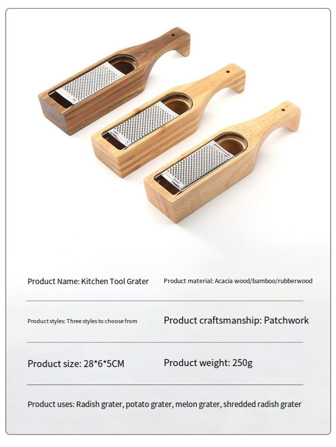 Kuchyňské struhadlo z nerezové oceli s dřevěnou rukojetí, kráječ zeleniny, drtič brambor, ředkviček, struhadlo na sýr, drtič zeleniny_voghion.com