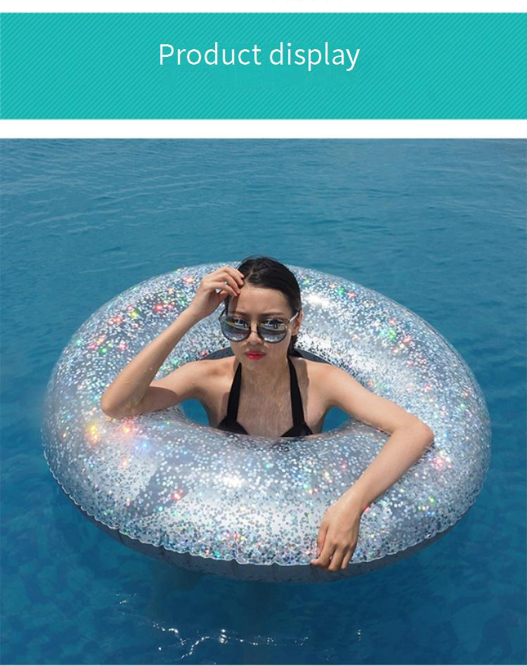Salvagenti gonfiabili con glitter oro e argento - Galleggianti per piscina sotto le ascelle (Letto galleggiante di lusso in PVC resistente con impugnatura antiscivolo, capacità di 300 libbre)_voghion.com