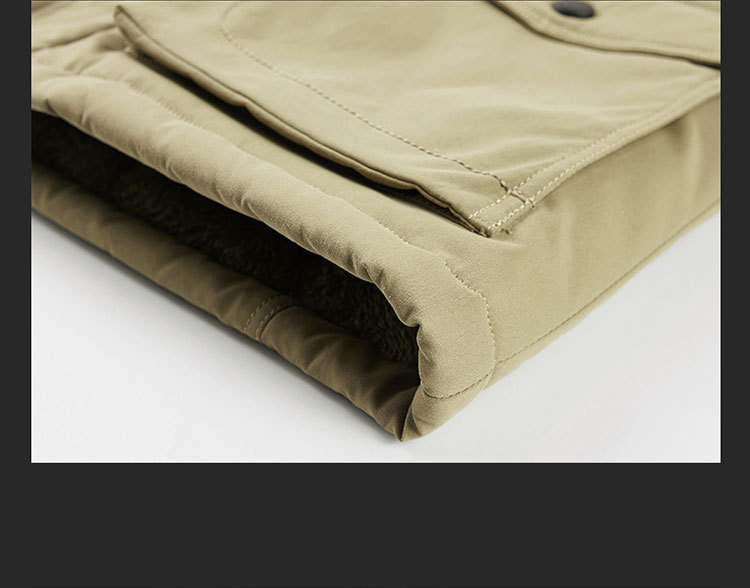 Herrenbekleidung Herren-Langmantel mit Fleecefutter und Kapuze – warme Winterjacke mit Reißverschluss für die Freizeit (Khaki, Schwarz, Armeegrün, Marineblau)_voghion.com