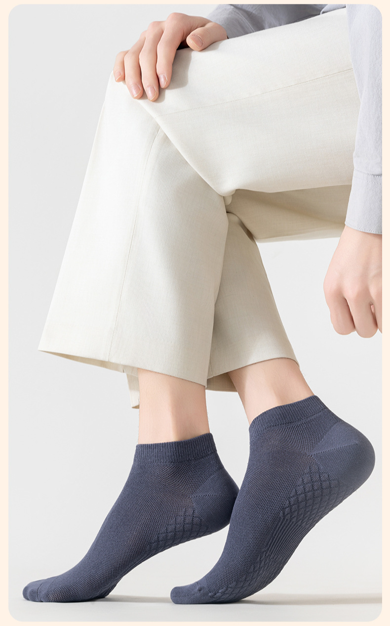 Calzini per tutti i giorni, calzini da barca ultra sottili in puro cotone, primaverili ed estivi, calzini corti antibatterici in rete traspirante, calzini antiscivolo antisudore con fondo massaggiante_voghion.com