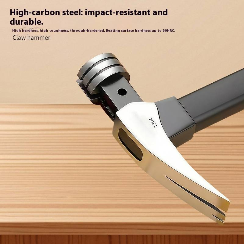 Scotty Insulated Handle Claw Hammer - Magnetic Multi-Purpose Nail Puller, High Carbon Steel Head, Durable Plastic Grip For Woodworking_voghion.com
