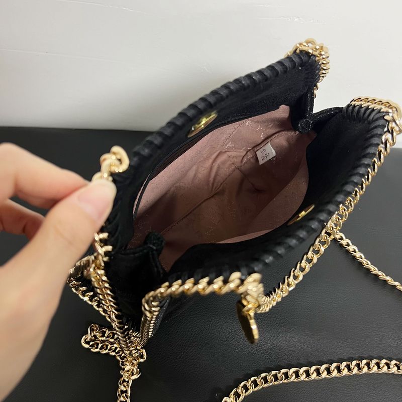 Stella Mccarey Falabella Große Einkaufstasche Designertasche Damen Schwarz Einkaufskette Taschen Geldbörse Messenger Leder Handtaschen_voghion.com