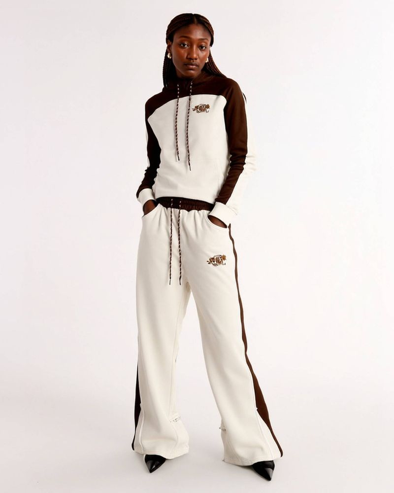 Completo pantaloni alla moda da donna, completo due pezzi, completo con felpa larga – Tuta unisex da strada (oversize e foderata in pile)_voghion.com
