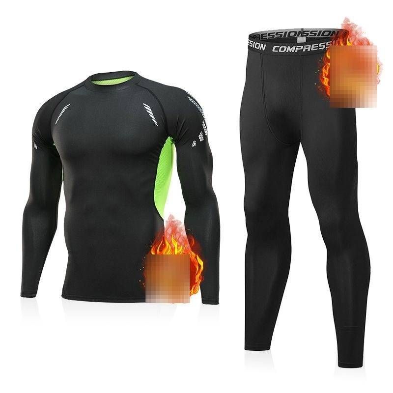 Men’s Thermal Fleece-Lined Leggings – High-Stretch Winter Running Pants, Warm Gym Training Base Layer Set (S-4XL)_voghion.com