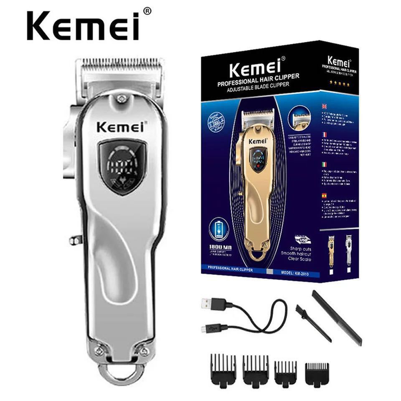 KM2010 Tuhao Gold Barber Electric Pusher Carbon Steel Knife Head Adjustable Knife Head Charging Electric Pusher_voghion.com