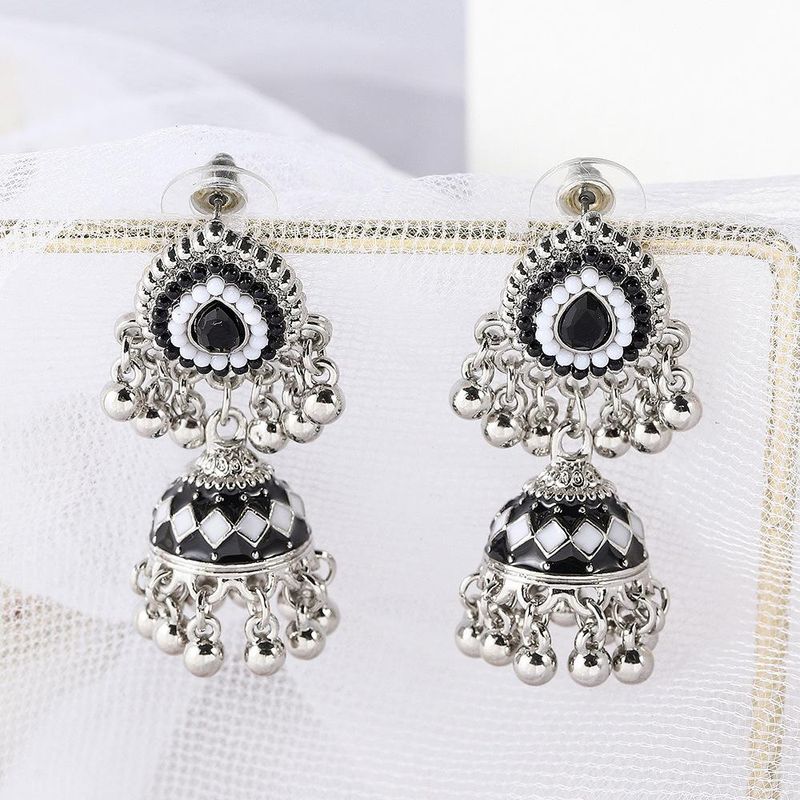 Perline colorate bohemien Orecchini etnici Orecchini da donna 2024 Moda Lanterna smaltata Orecchini lunghi Gioielli da sposa indiani Jhumkas_voghion.com