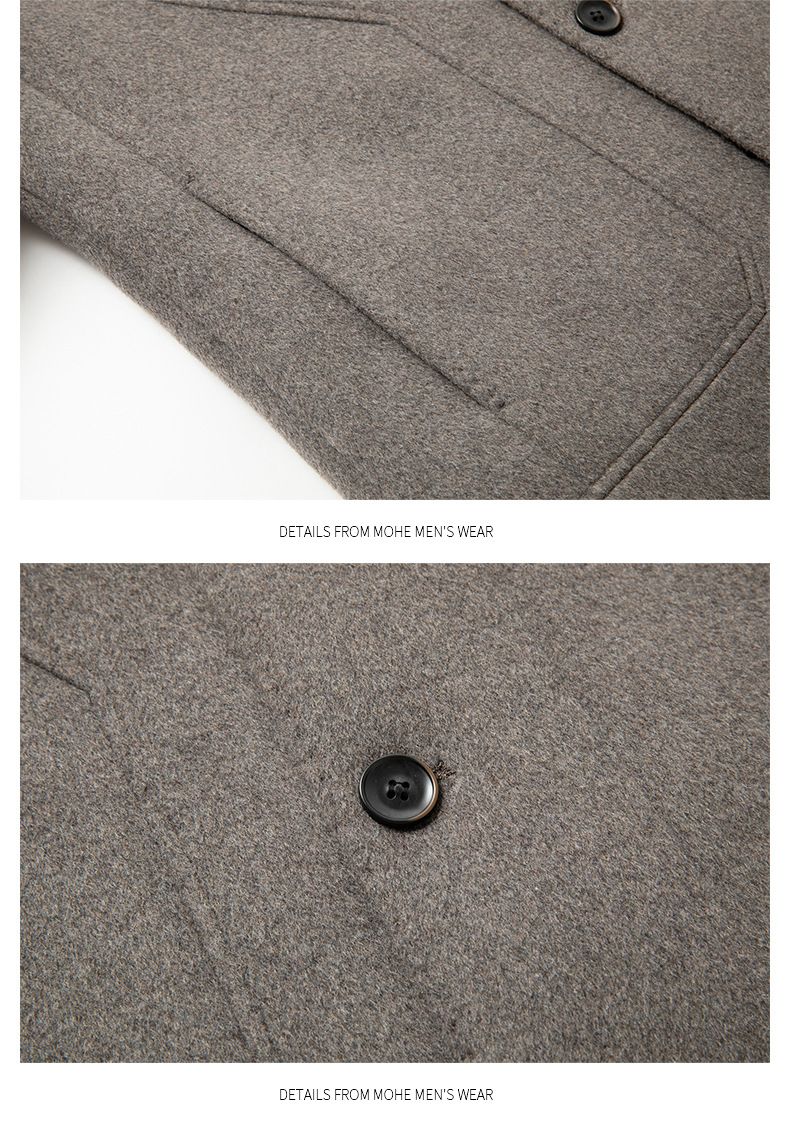 Herren Wollmantel Herbst und Winter Mittellang Business Casual Abnehmbarer Daunenfutter Wollmantel_voghion.com