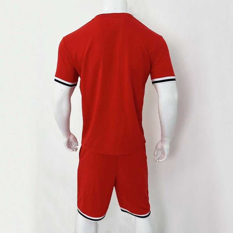 Herrenbekleidung Sommer Lockerer Anzug Kurzarm Shorts Sport Freizeit Rundhals Zweiteiliger Anzug_voghion.com