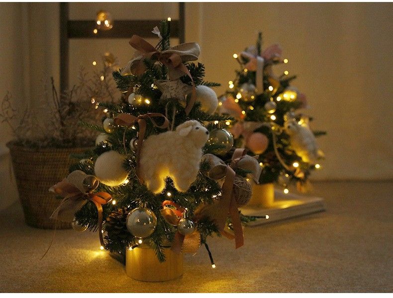 Christmas Mini Tree Decorations For Tabletop - Festive PVC/PE Holiday Ornaments In Multiple Styles (45cm/60cm/90cm)_voghion.com