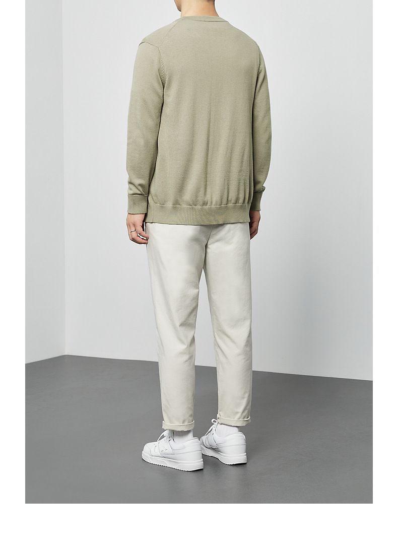 Men's Clothing Men's Knitted Cardigan 2024 Spring and Autumn Basic Sweater V-Neck Solid Color Knitted Sweater_voghion.com