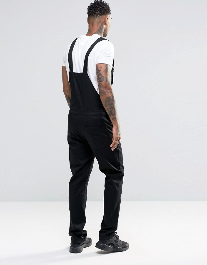 New denim overalls slim fit men's trousers overalls_voghion.com