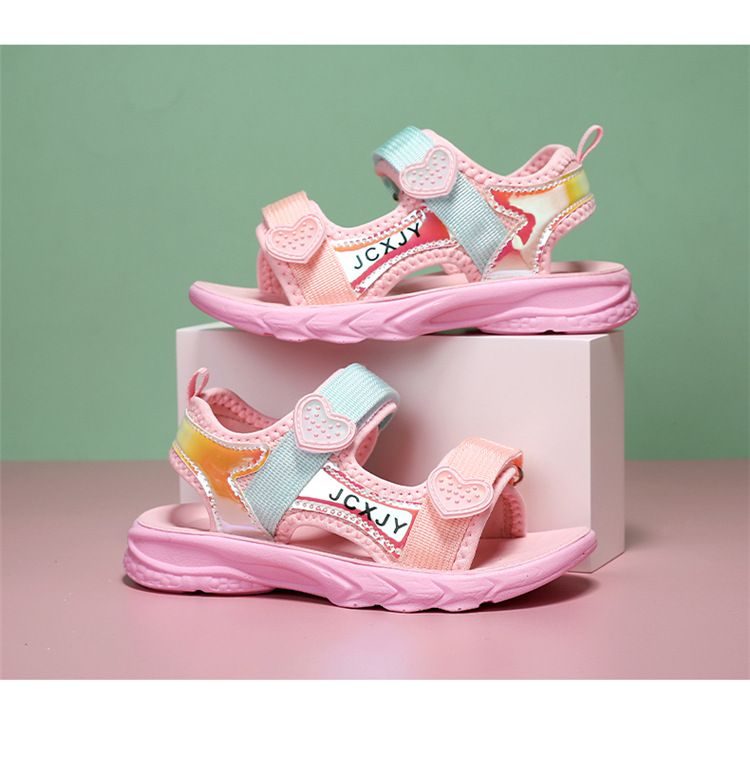 266 Scarpe estive da principessa per bambini, con punta aperta, in velcro, per bambini, per la scuola primaria e secondaria_voghion.com