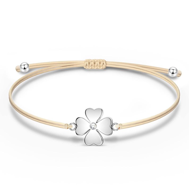 Pulseira da sorte feminina, presente de Natal, pulseira de liga da amizade, pulseira com pingente de anjo e diamante em aço trançado à mão_voghion.com