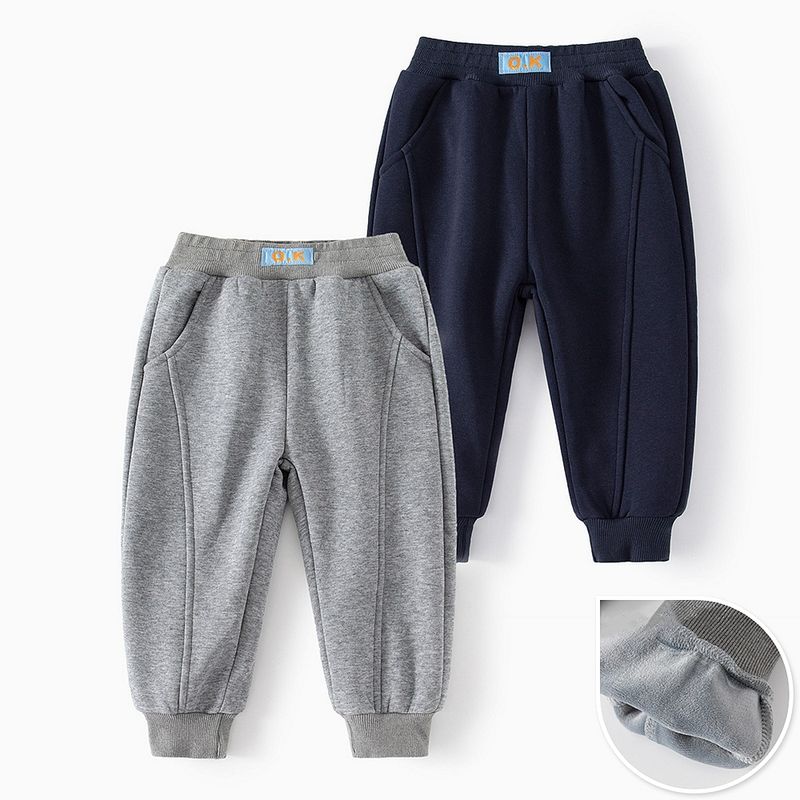 XUANMU Plus Pantaloni sportivi in velluto per ragazzi Inverno Nuovo abbigliamento per bambini Colore unito Bambini Pantaloni della tuta con elastico in vita per ragazzo Pantaloni 2-9Y XB033_voghion.com