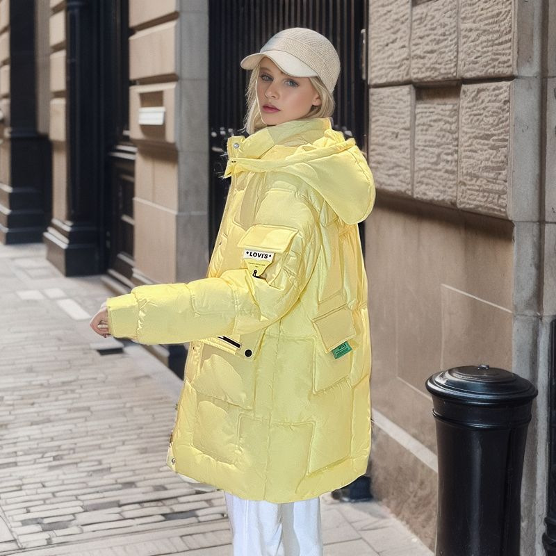 Damen Warme Jacke Wattierte Jacke im langen Winter Neue Dicke Winddichte Warme Wattierte Jacke Ausländische Luft Wattierte Jacke_voghion.com