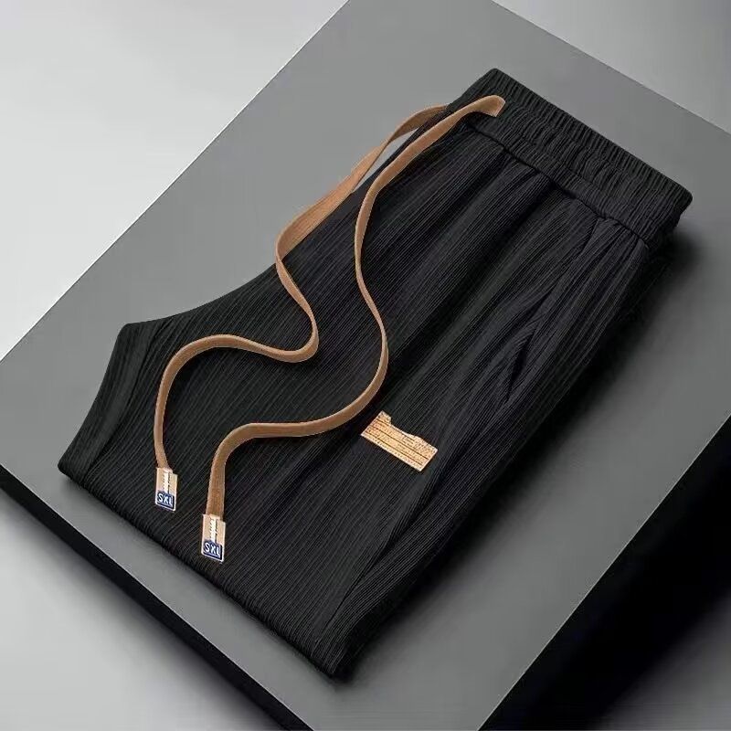 Premium-Produkte Sommerhose mit dünnen, geraden Beinen, schöne lockere Sporthose für Herren, hängende Trend-Freizeithose aus Eisseide_voghion.com