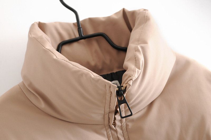Damen-Pufferjacke für Herbst & Winter – gemütlicher, übergroßer Steppmantel mit Stehkragen, leichte, warme Oberbekleidung (Khaki, Schwarz, Beige, Camel)_voghion.com