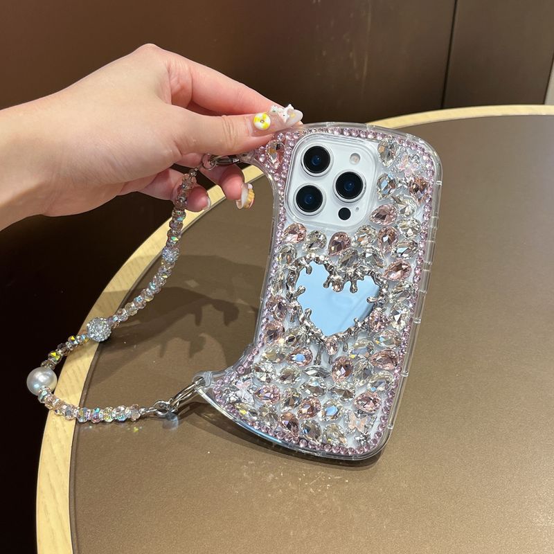 3D Bling Diamant Strass Handyhülle für iPhone 17 Air 16 15 14 Plus 13 12 Pro Max 11 Glitzer Glitzer Handtasche Stil Hülle_voghion.com