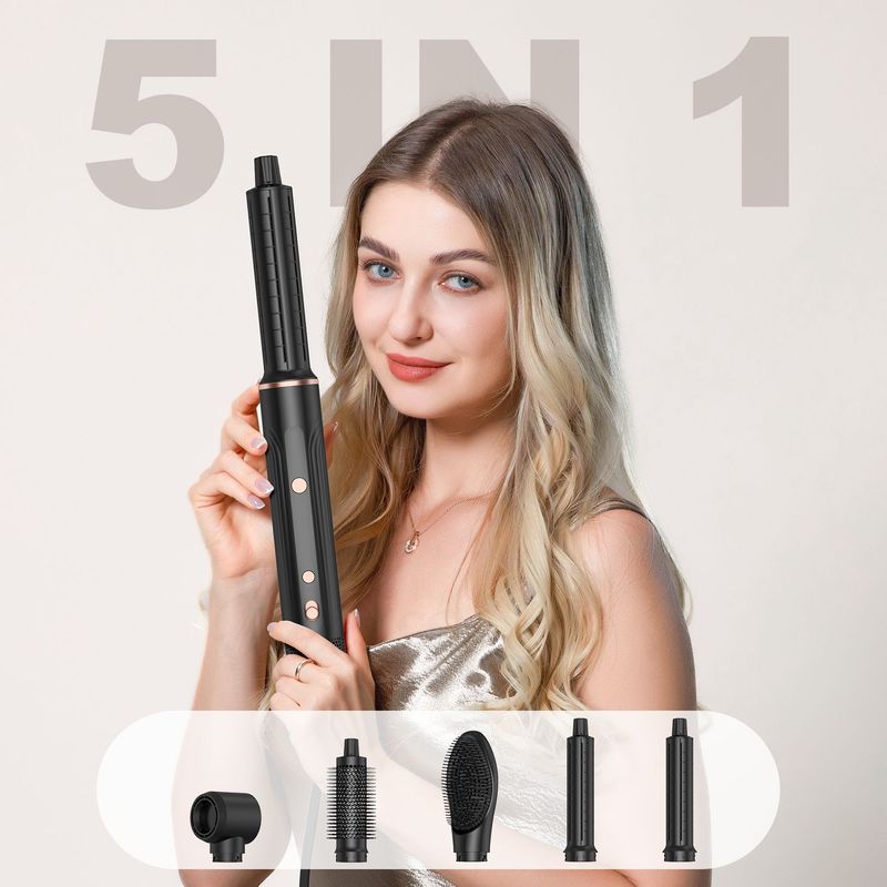 Nuovo pettine ad aria calda cinque in uno, asciugacapelli multifunzionale a ioni negativi per uso domestico, piastra per capelli, ferro arricciacapelli automatico_voghion.com