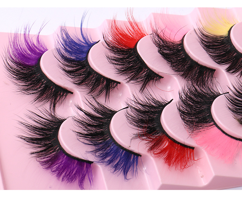 Lash extension set 8 Pairs of Colored false eyelashes 8D Curling natural Eyelashes Stage makeup Show false eyelashes_voghion.com
