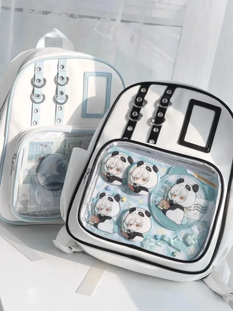 Zaino mini carino Y2K da donna, borsa kawaii Ita, zaino trasparente per ragazze dolci, zaino fai da te con display, stile Lolita Preppy_voghion.com
