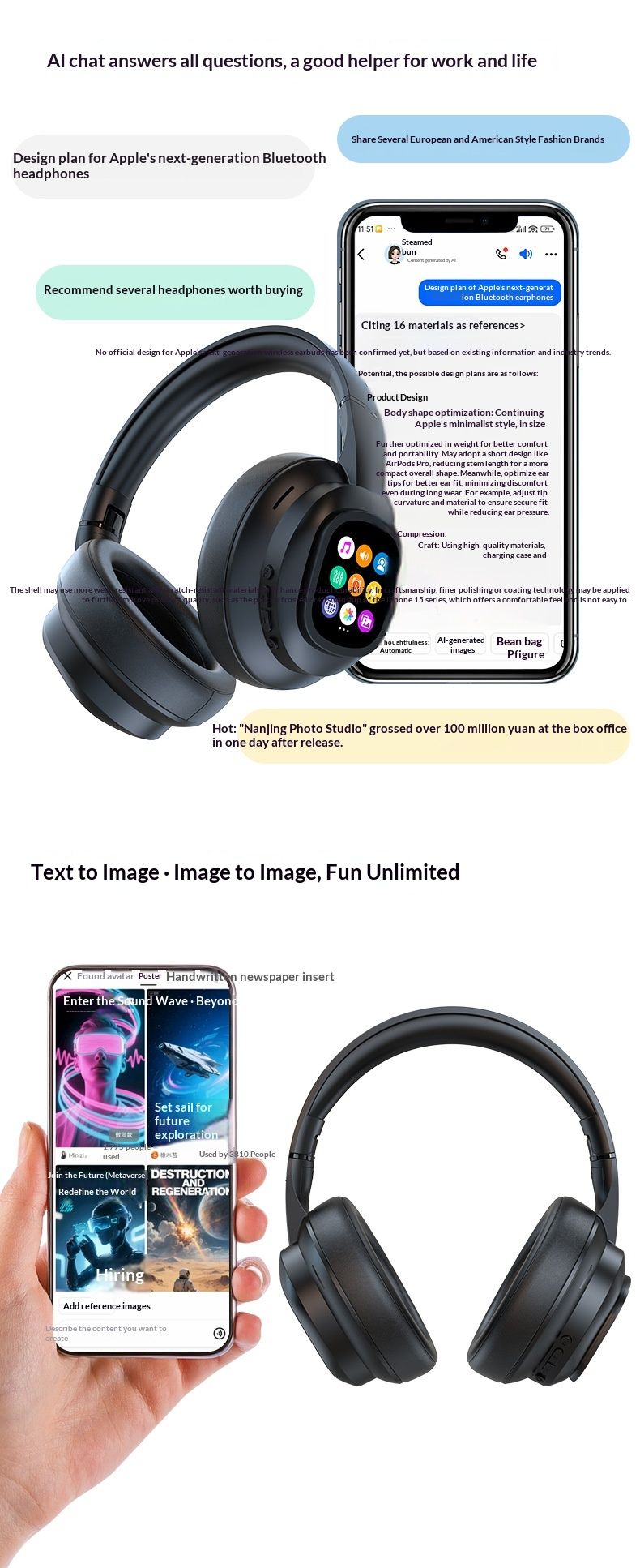 Digitex Modern 2025 New Model With Display Screen And AI Translation Bluetooth Headset Over-Ear Neckband Headphone Comfortable_voghion.com